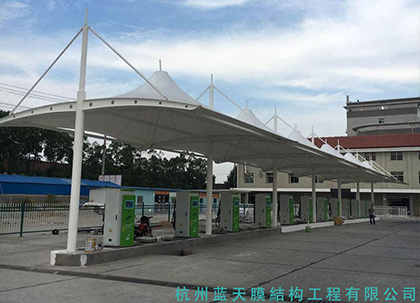 膜結構停車(chē)棚案例展示三